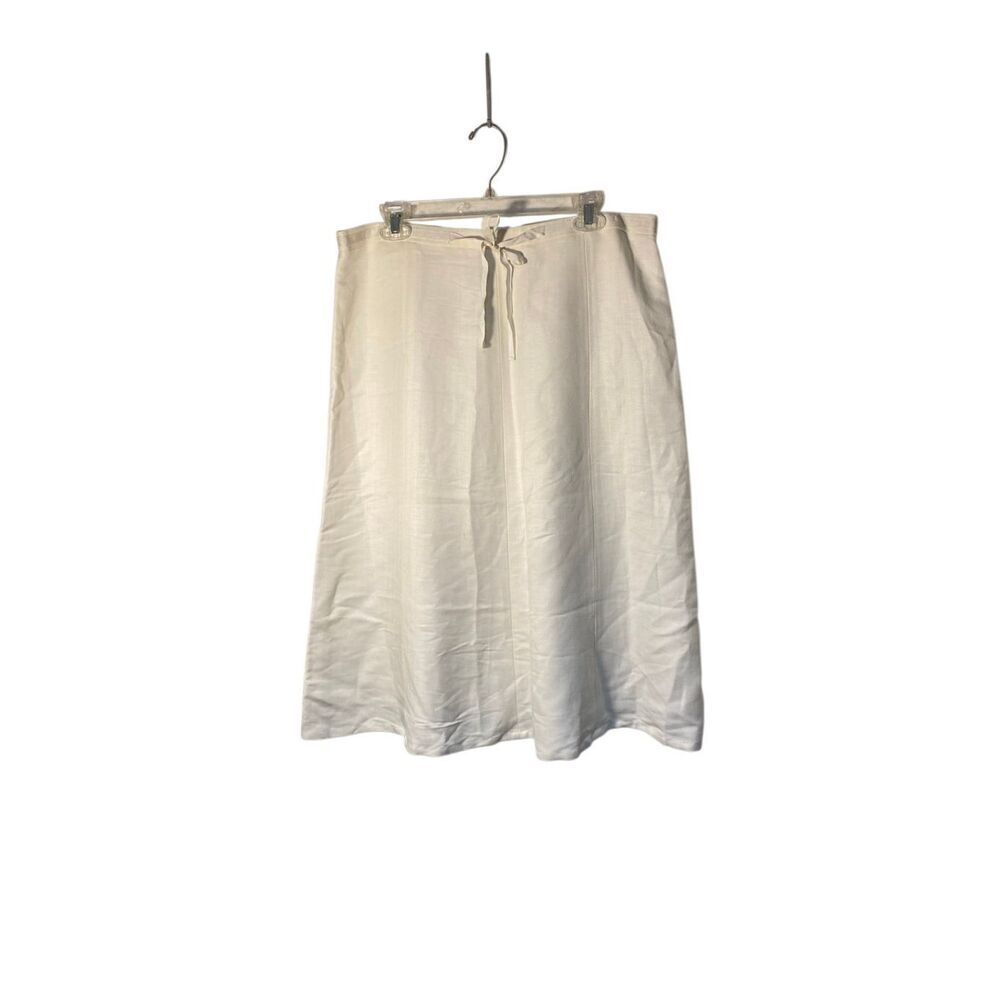 Emma James women’s linen blend ivory, A-line skirt, 16